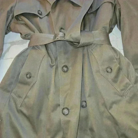 VTG London Fog Towne Double Breasted Winter Zip Out Lining Rain Taupe Size 42R - Picture 4 of 13